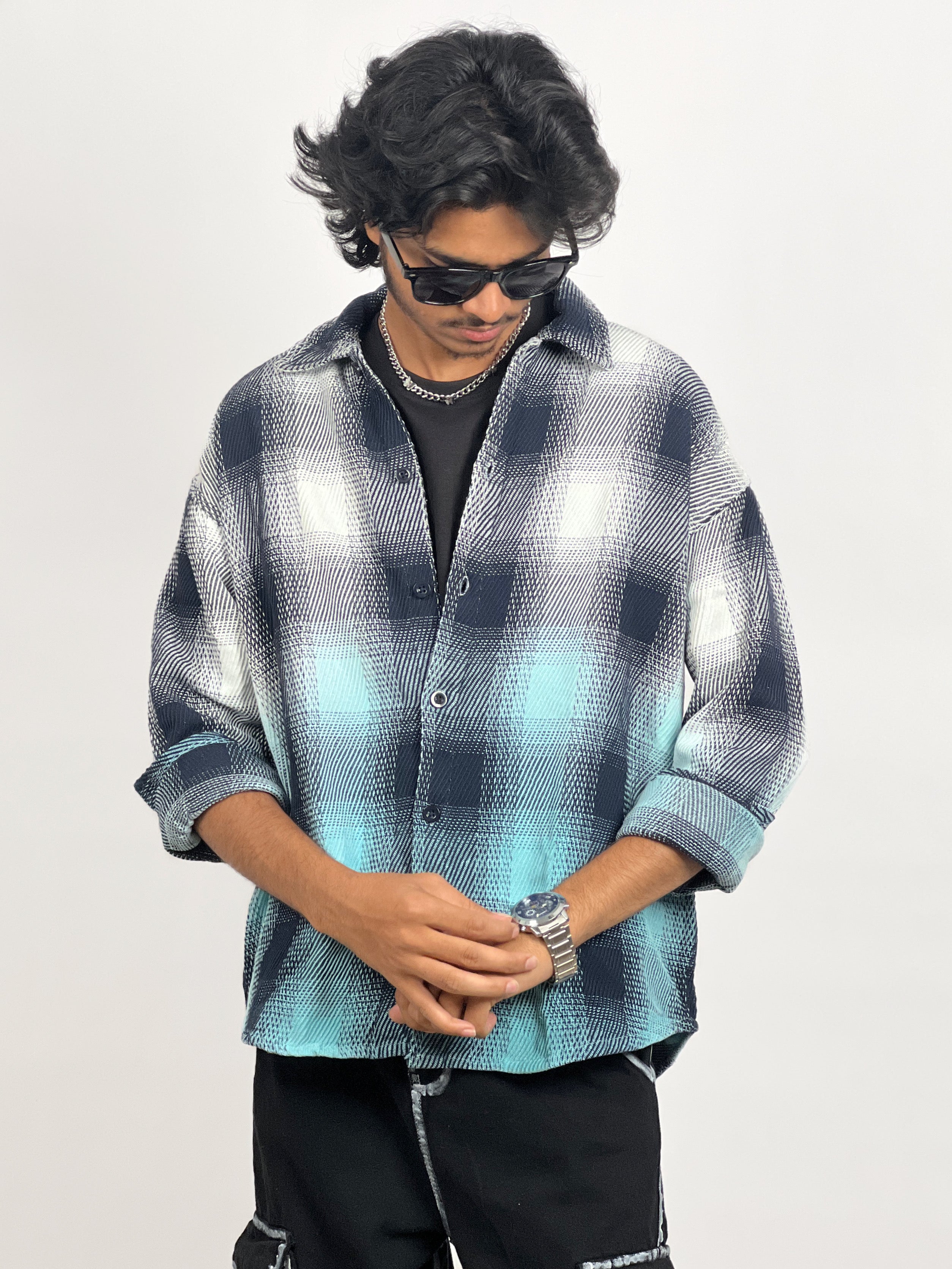 DIP DYE FUTURA PUFF BACK PRINTED SHIRTS