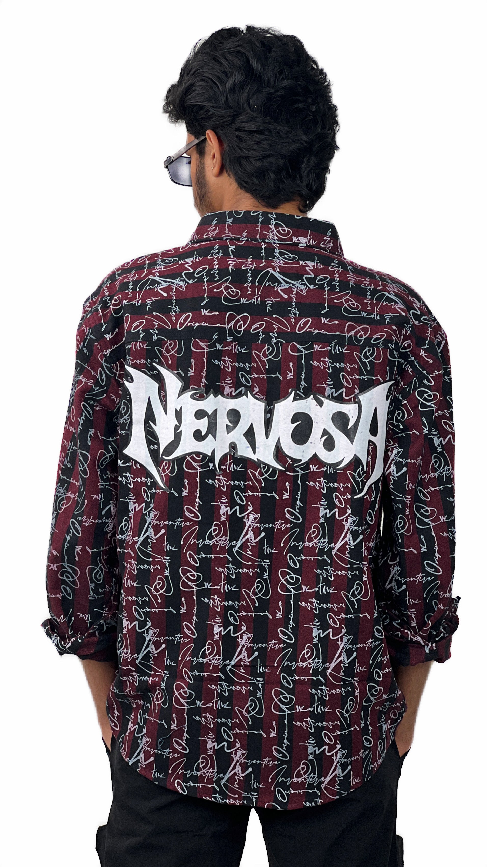 NERVOSA PRINTED SHIRT-WINE