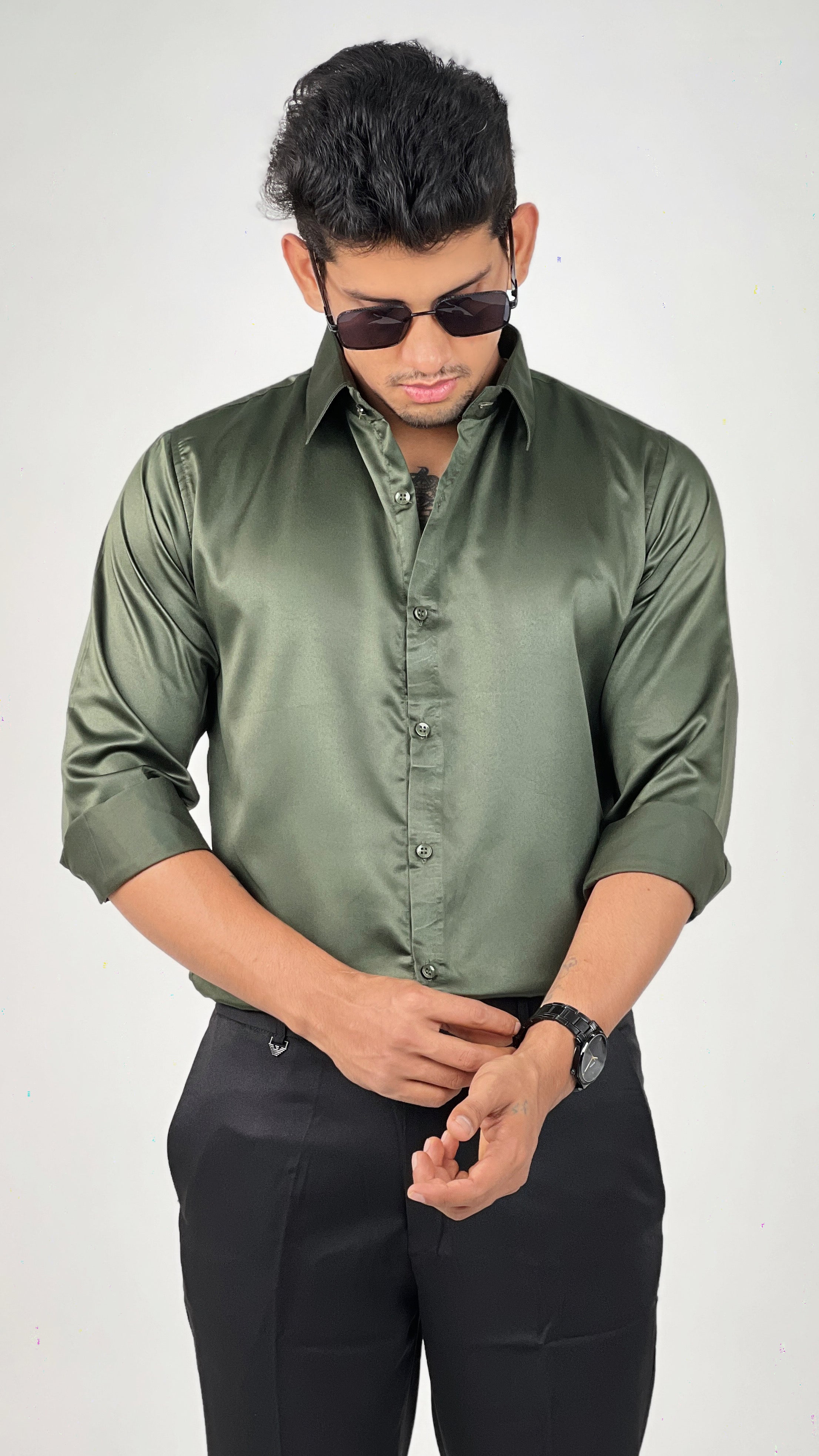 DARK GREEN FORMAL SHIRT