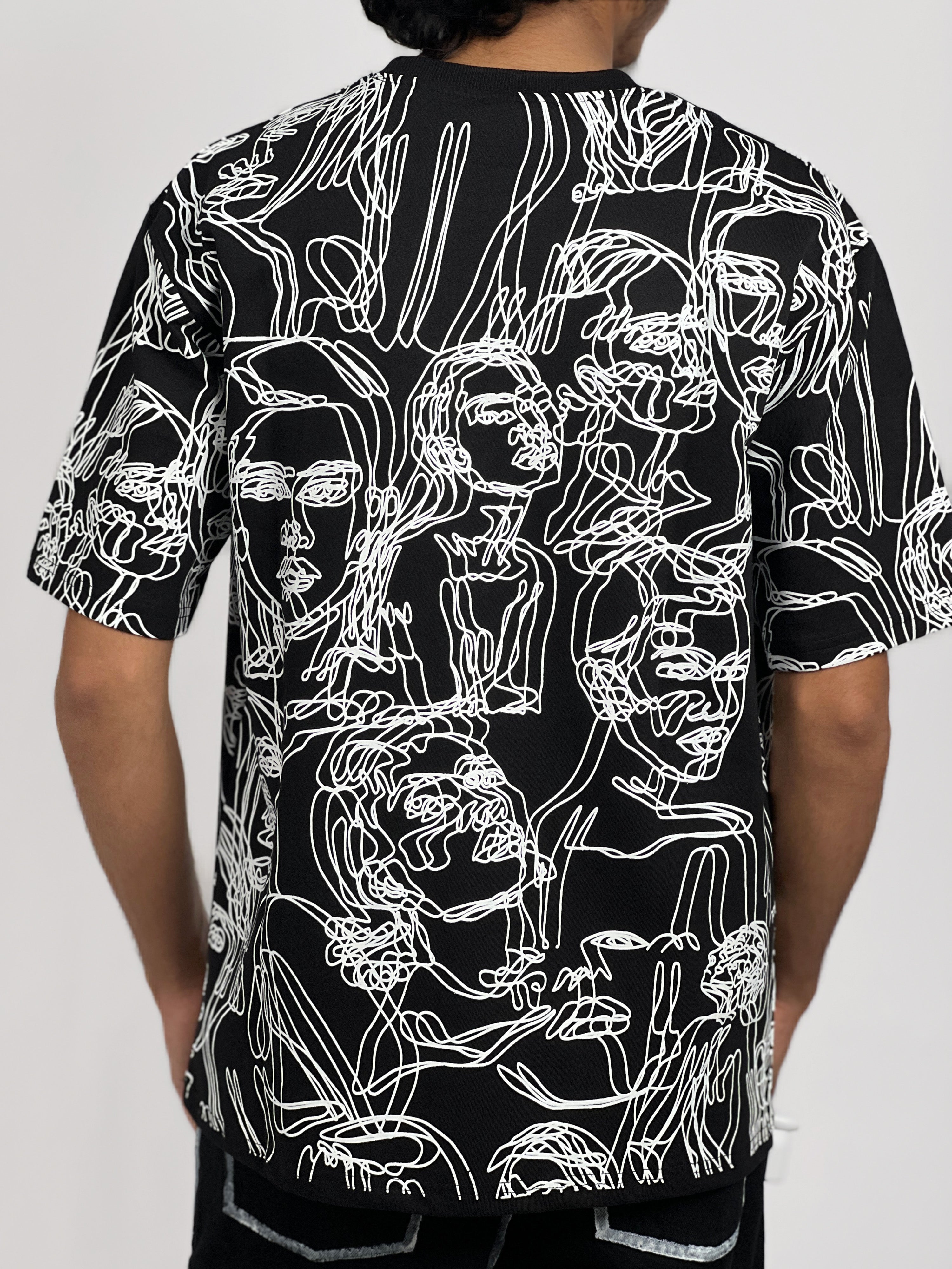 SCRIBLE PRINTED OVERSIZED - BLACK