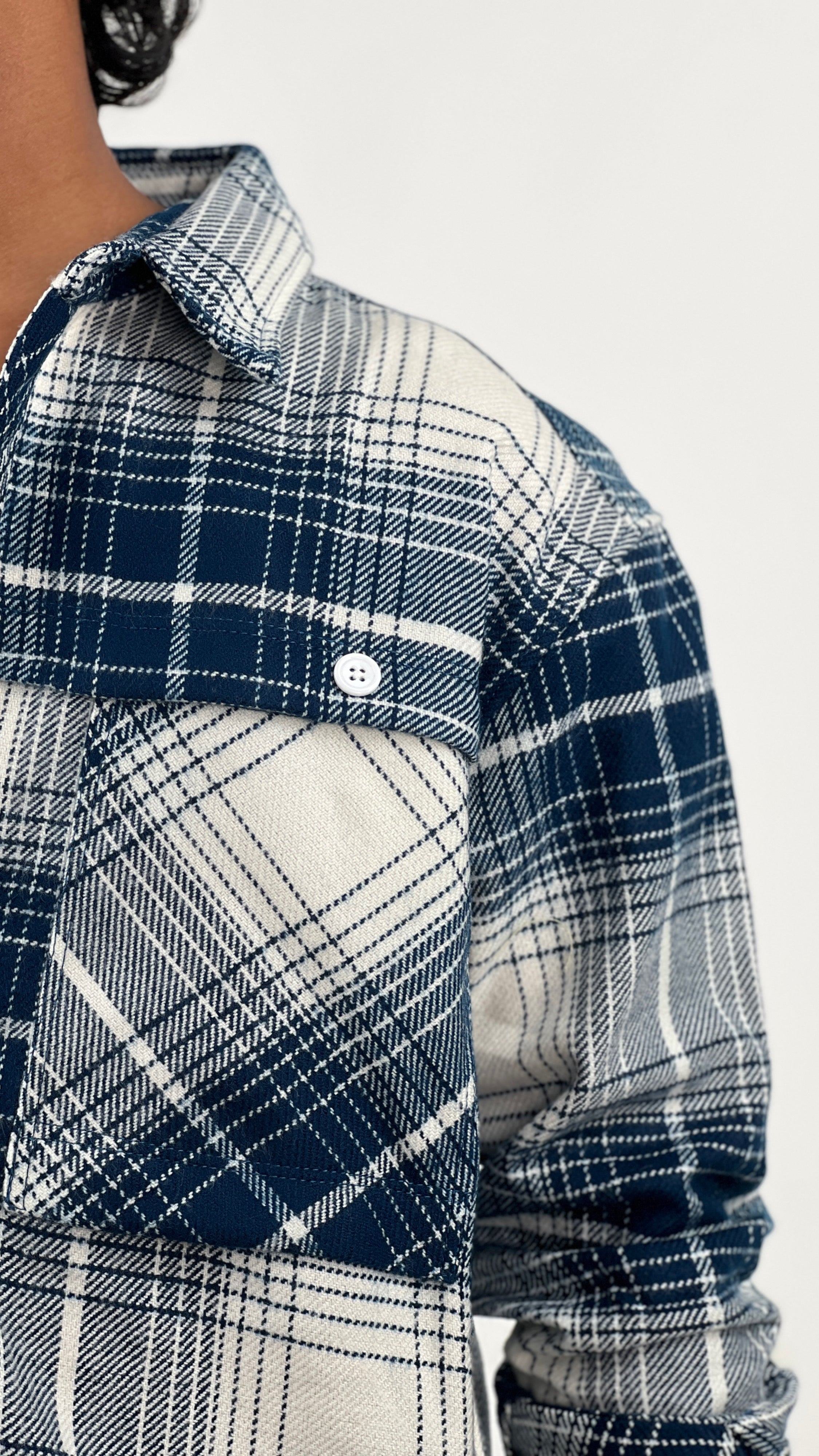 PRINTED BRUSH CHECKED SHIRT