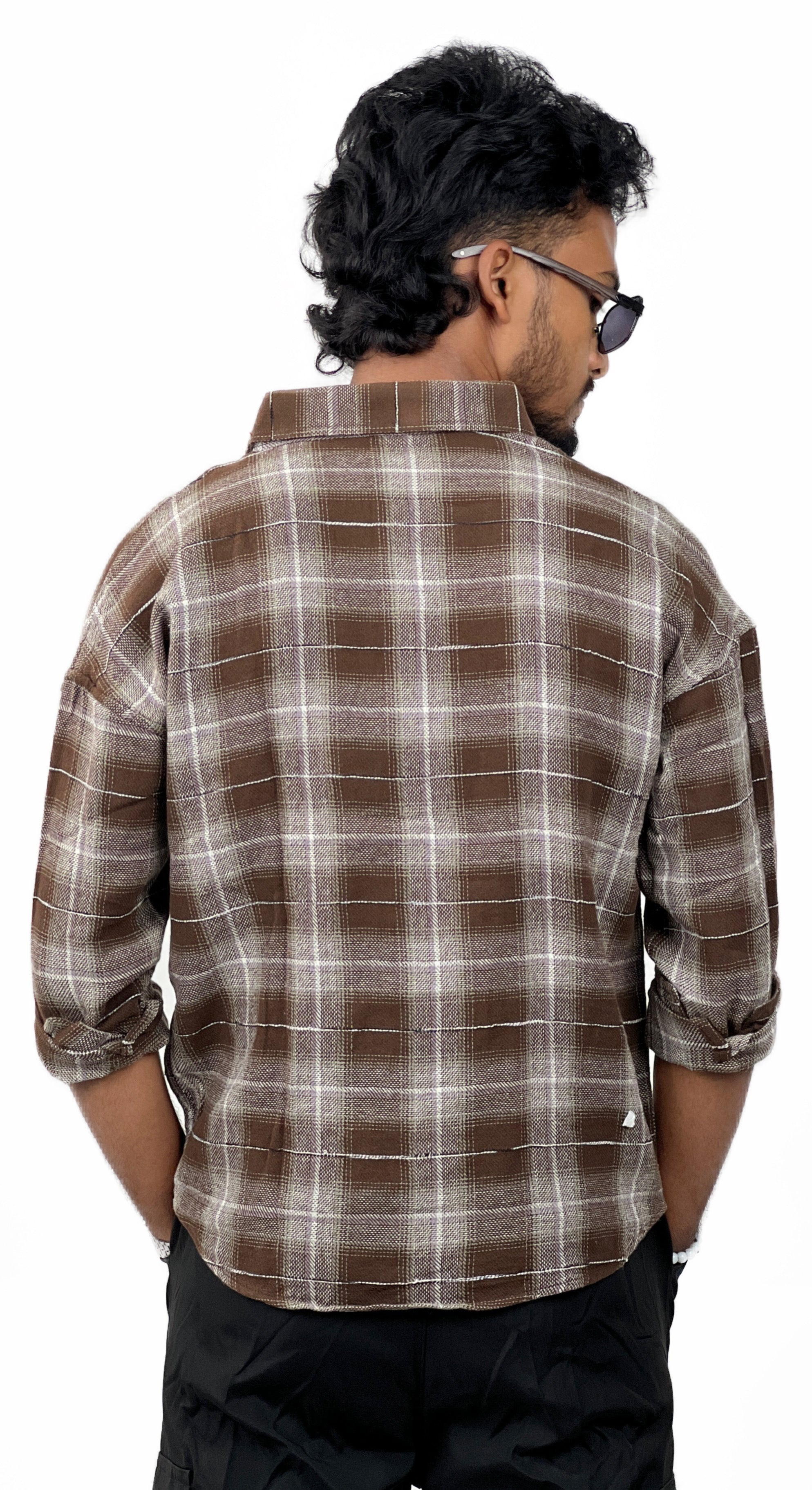 R&amp;D WIDE CHECKS PRINTED SHIRT