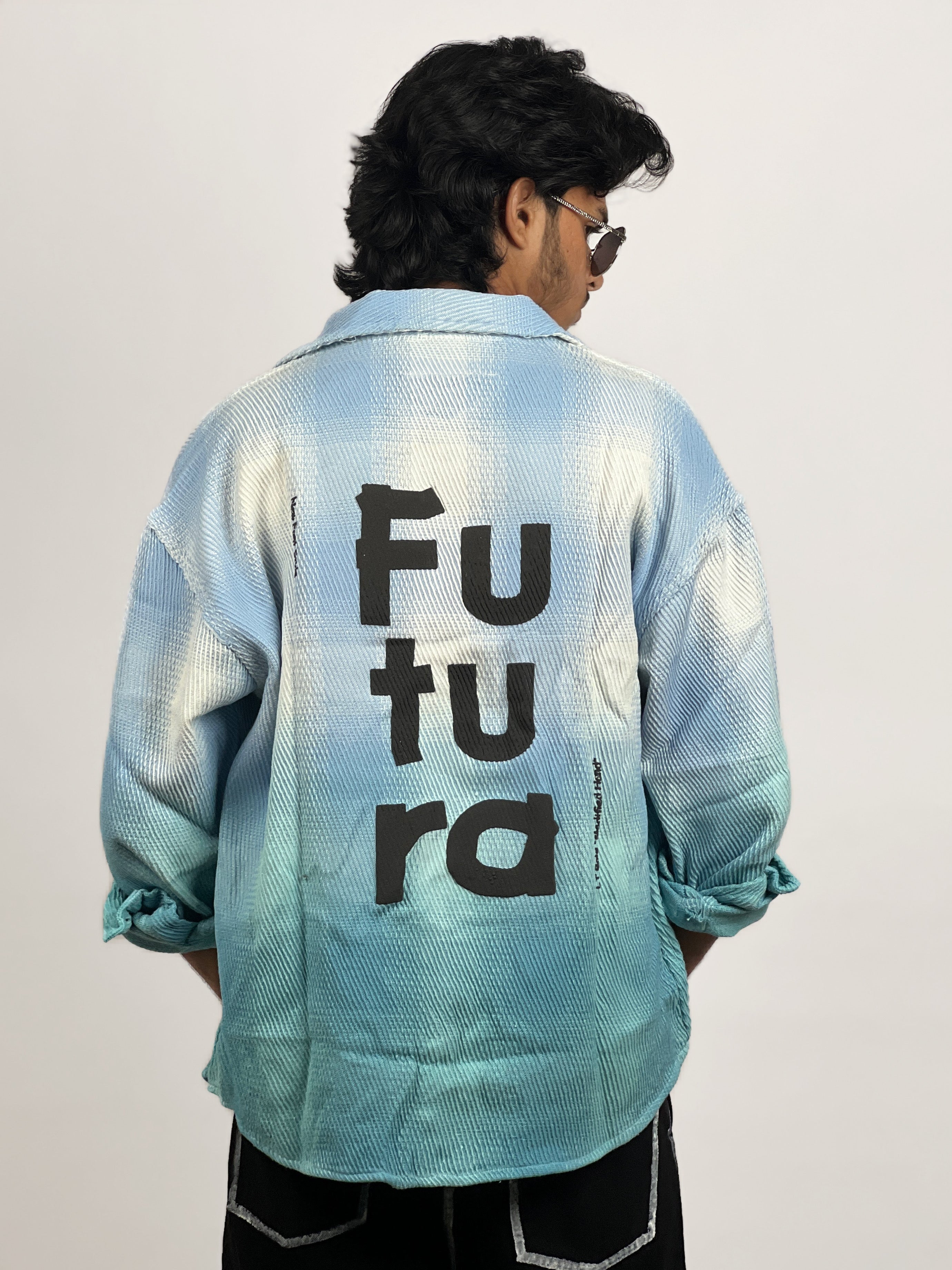 DIP DYE FUTURA PUFF BACK PRINTED SHIRTS