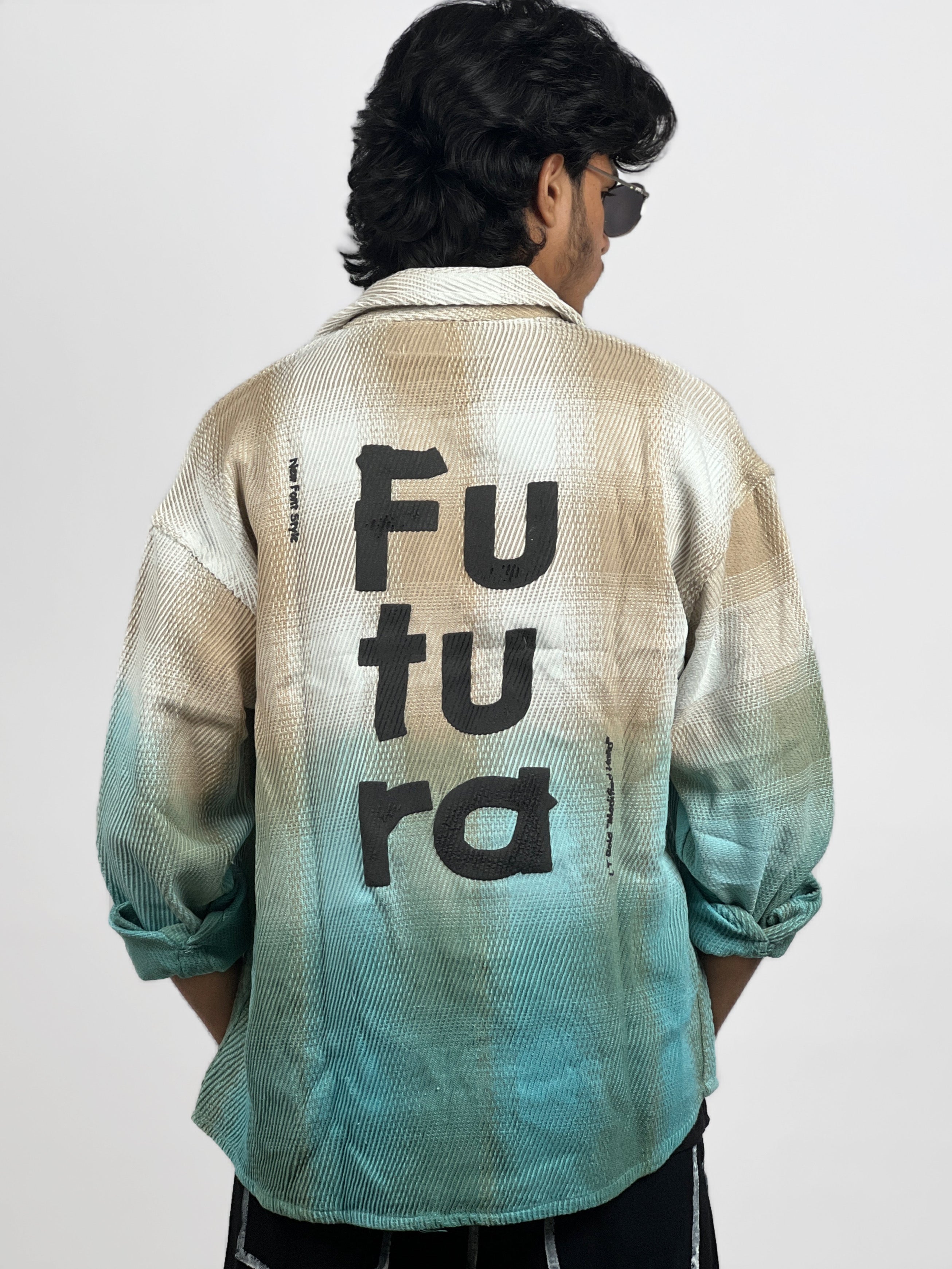 DIP DYE FUTURA PUFF BACK PRINTED SHIRTS