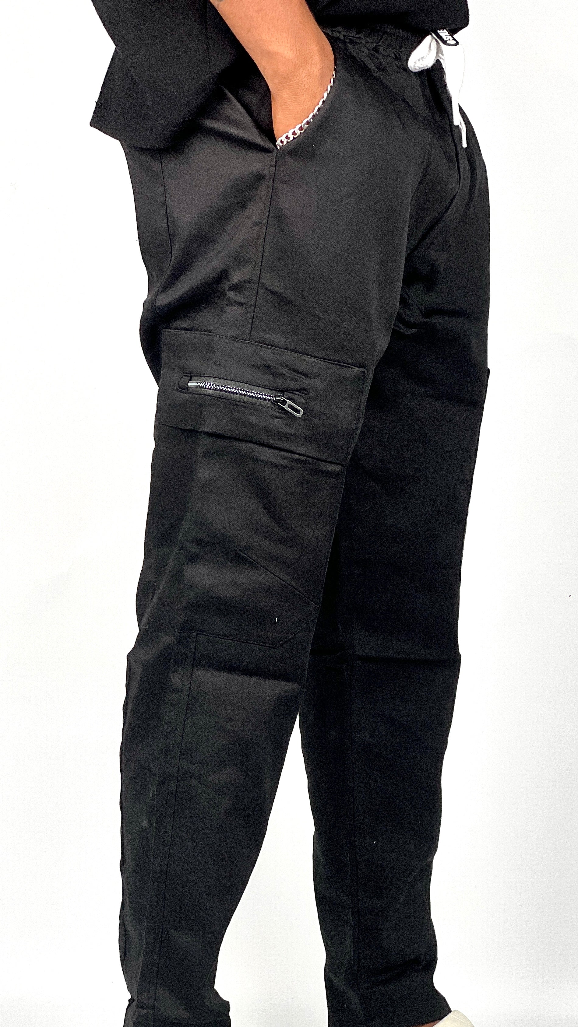 SIDE ZIPPER 4 POCKET COTTON PANT